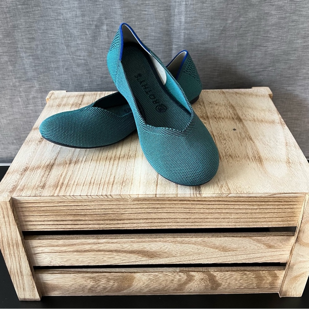 Rothy's The Flats Womens 9.5 Round Toe Spruce Payton Slip On Ballet Shoes
